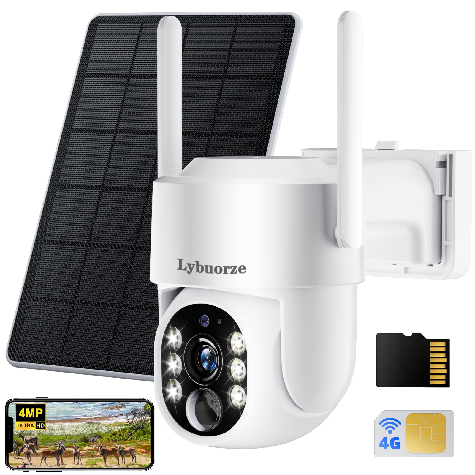 Amazon.com : 4MP 4G LTE Cellular Solar Security Cameras Wireless
